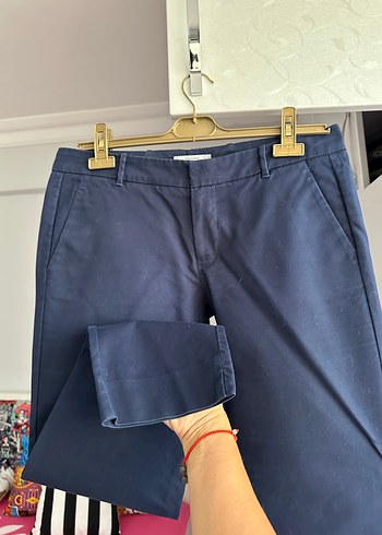 Mango Kadın Mavi Kemerli Normal Paça Kot Pantolon