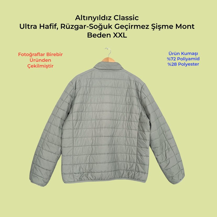 Altınyıldız Classic Gri Şişme Mont XXL — görsel 7/8