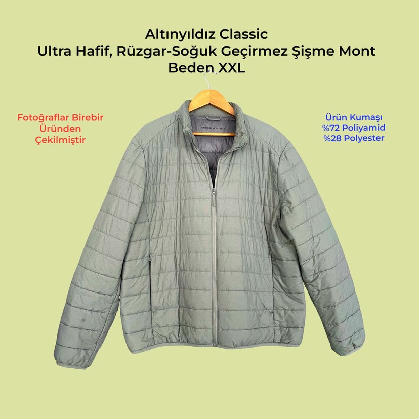 Altınyıldız Classic Gri Şişme Mont XXL — görsel 6/8
