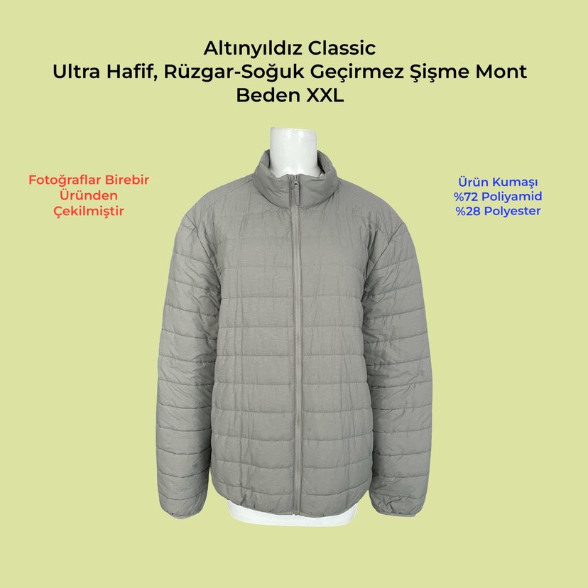 Altınyıldız Classic Gri Şişme Mont XXL — görsel 2/8