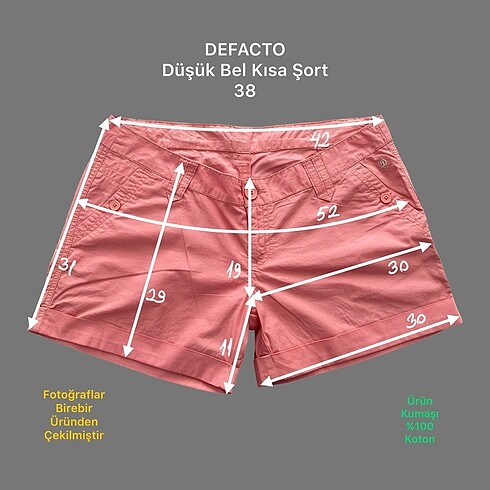 Defacto Defacto Düşük Bel Kısa Şort