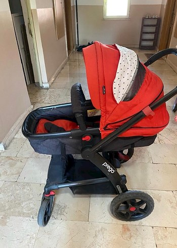 Koyu Kırmızı Prego Bebek Arabası