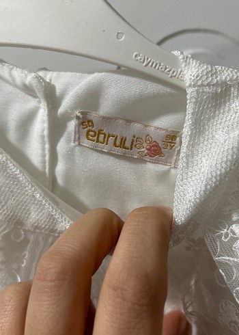 Çiçek Desenli Dantel Detaylı Kız Elbisesi - Görsel 6