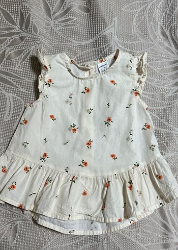 Kız Çocuk Nakışlı Fırfırlı Pamuklu Elbise - Görsel 2