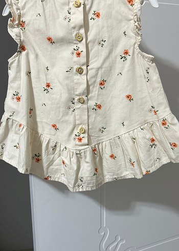 Kız Çocuk Nakışlı Fırfırlı Pamuklu Elbise - Görsel 4