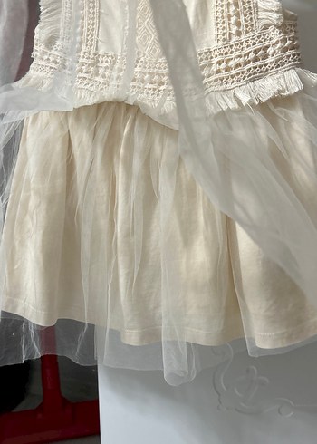 Kız Çocuk Nakışlı Bohem Renkli Elbise - Görsel 5