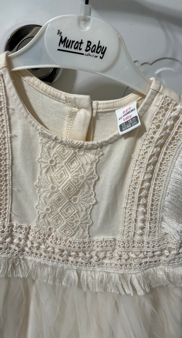 Kız Çocuk Nakışlı Bohem Renkli Elbise - Görsel 3