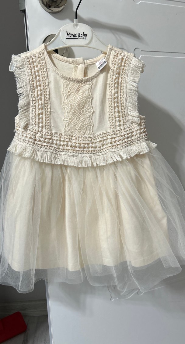 Kız Çocuk Nakışlı Bohem Renkli Elbise - Görsel 2