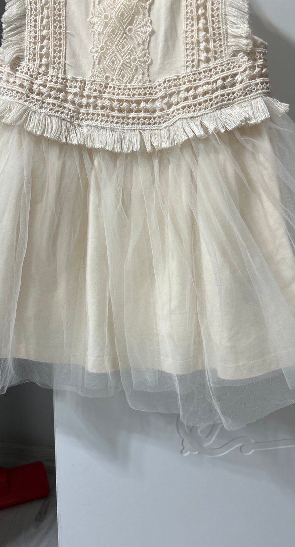 Kız Çocuk Nakışlı Bohem Renkli Elbise - Görsel 4