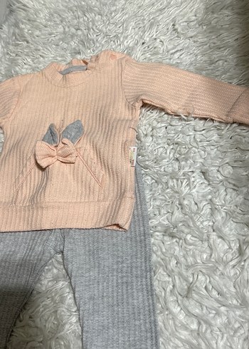 Gri Triko Bebek Kız Takımı Uzun Kollu - Görsel 3
