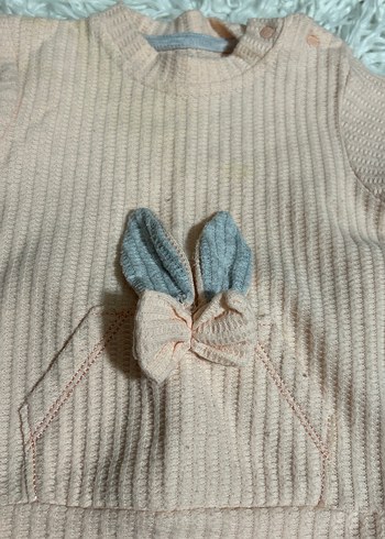 Gri Triko Bebek Kız Takımı Uzun Kollu - Görsel 2