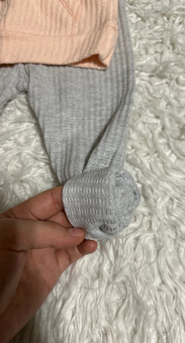 Gri Triko Bebek Kız Takımı Uzun Kollu - Görsel 4