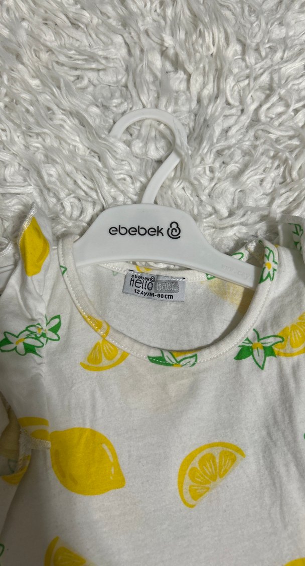 Sarı Çiçekli Kolsuz Kız Çocuk Elbisesi 1 yaş - Görsel 2