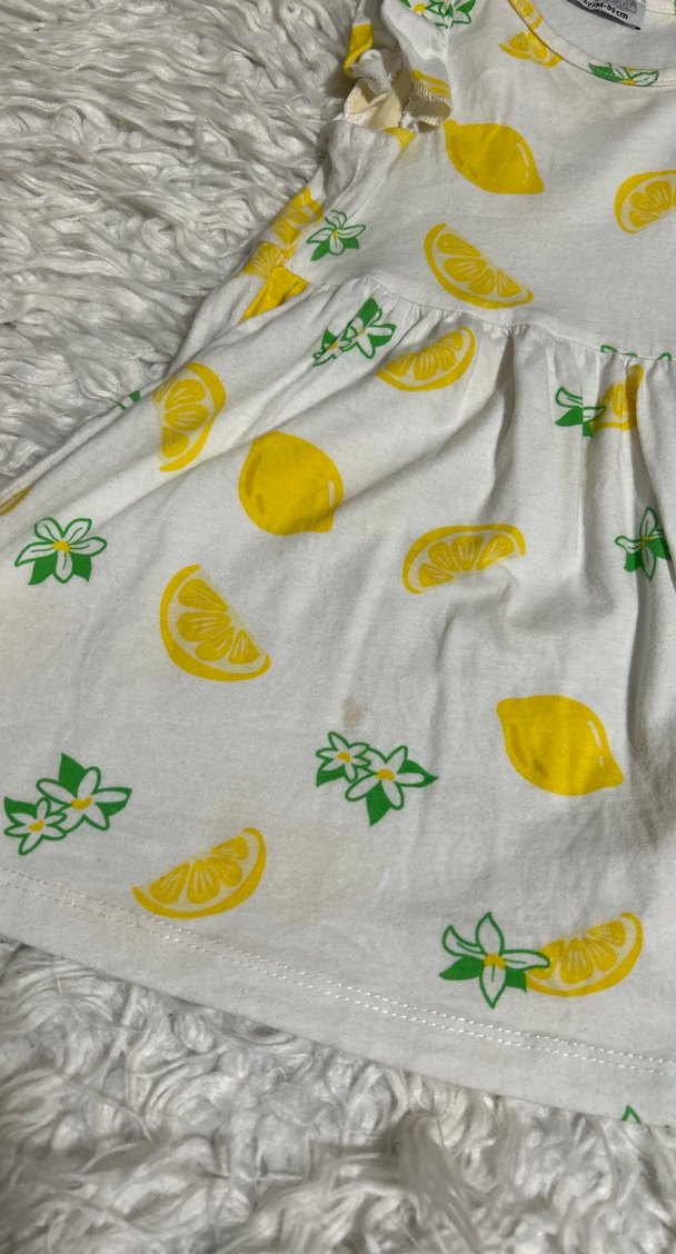 Sarı Çiçekli Kolsuz Kız Çocuk Elbisesi 1 yaş - Görsel 4