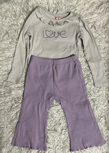 Dantel Detaylı Uzun Kollu Bebek Kız Takımı - Görsel 2