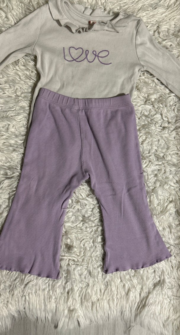 Dantel Detaylı Uzun Kollu Bebek Kız Takımı - Görsel 3