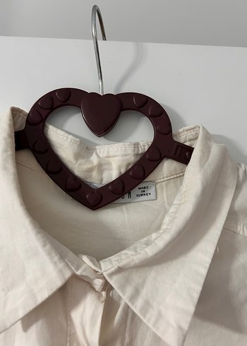 Beyaz Keten Düğmeli Kadın Gömlek - Görsel 4