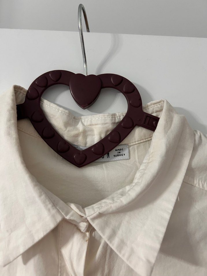 Beyaz Keten Düğmeli Kadın Gömlek - Görsel 4