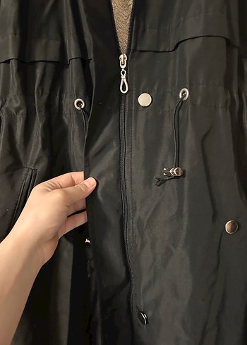 Siyah Uzun Kürklü Kadın Mont - Görsel 8