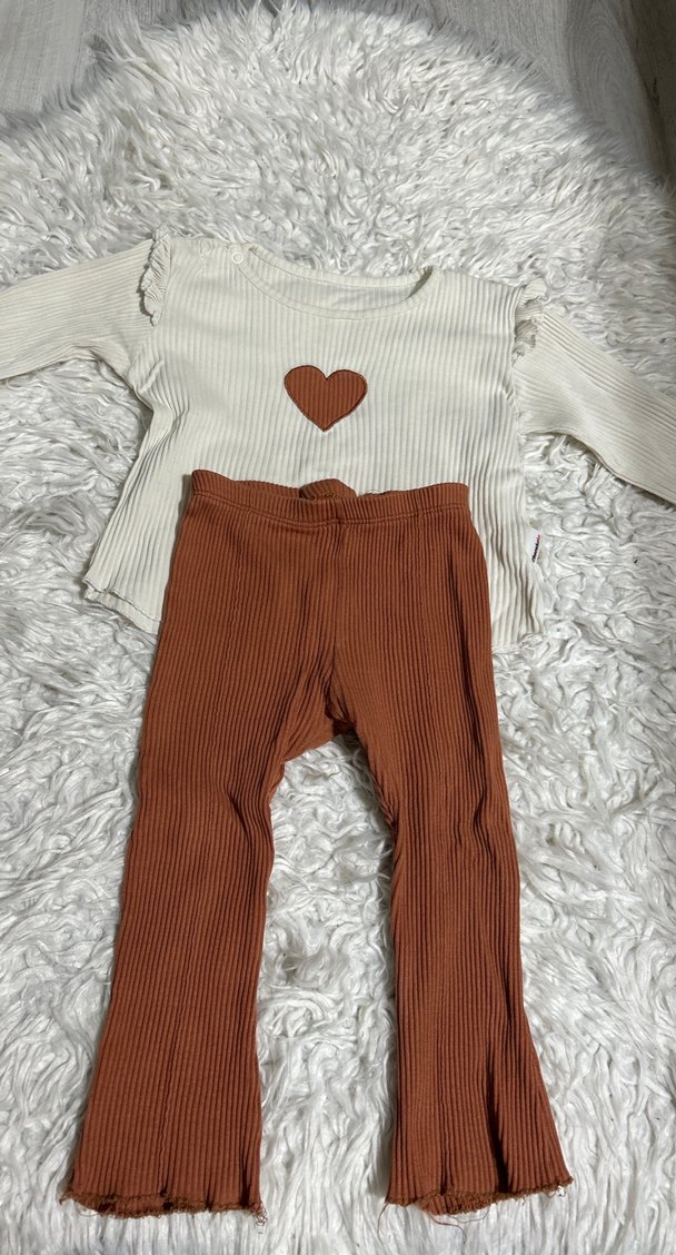 Uzun Kollu Triko Bebek Kız Takımı 24/36 ay - Görsel 2