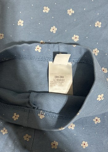 Mavi Çiçek Desenli Bebek Kız Takımı - Görsel 7