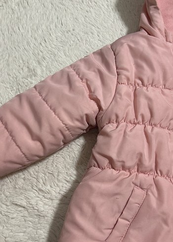 Kız Çocuk Pudra Pembesi Kürk Detaylı Mont - Görsel 5