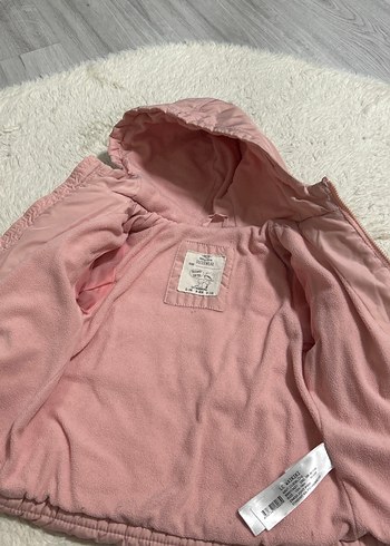 Kız Çocuk Pudra Pembesi Kürk Detaylı Mont - Görsel 3