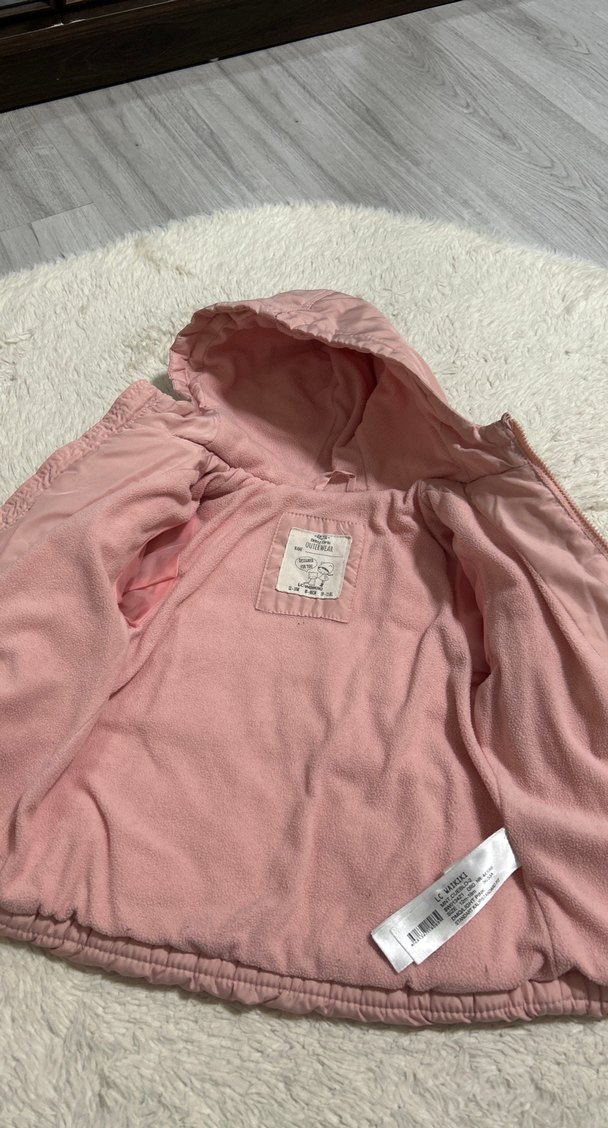 Kız Çocuk Pudra Pembesi Kürk Detaylı Mont - Görsel 3