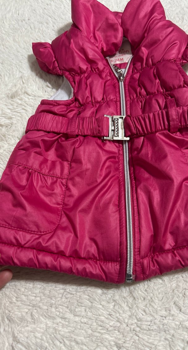 Kız Çocuk Pembe Kemerli Yelek - Görsel 3