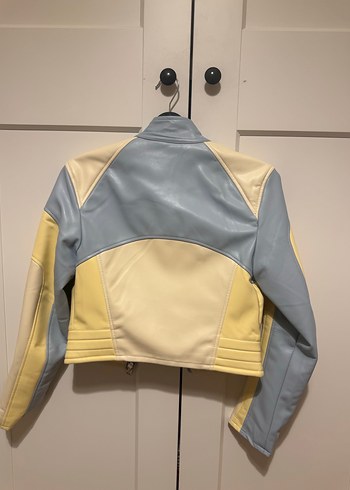 Bershka Mavi Kadın Deri Ceket - Görsel 3