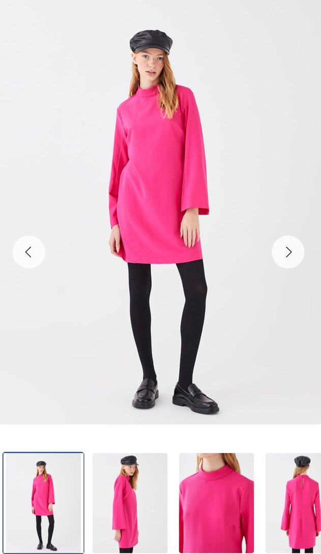 LCW PEMBE MİNİ ELBİSE - Görsel 4