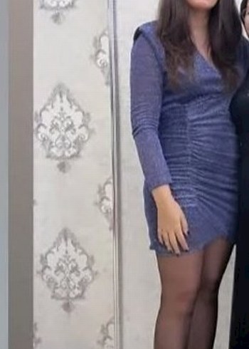 Trendyol & Milla Gri V Yakalı Drapeli Minş Elbise