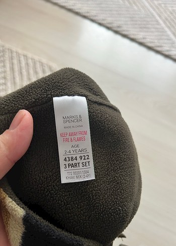 Kamuflaj Desenli Erkek Çocuk Polar Bere ve Eldiven - Görsel 2