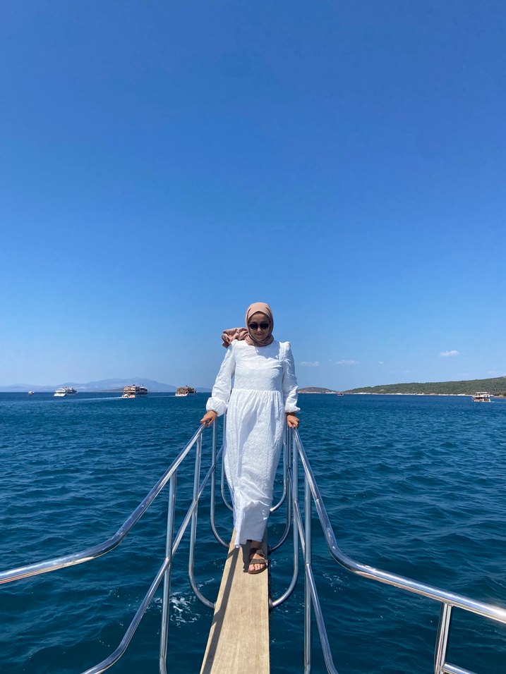 Bohem Beyaz Uzun fisto Elbise - Görsel 3