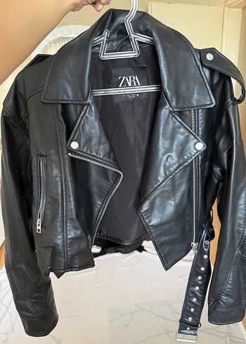 l Beden siyah Renk Kadın Siyah Deri Biker Ceket