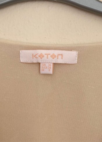 Koton Klasik Krem Drapeli Elbise