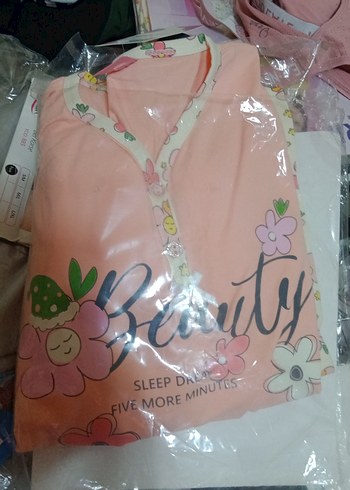 11-12 Yaş Beden Sarı Desenli Uzun Kollu çocuk Pijama Takımı