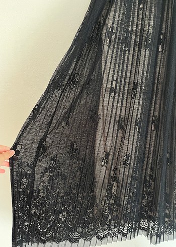 Siyah Pilili Uzun Askılı Gotik Abiye Elbise - Görsel 4