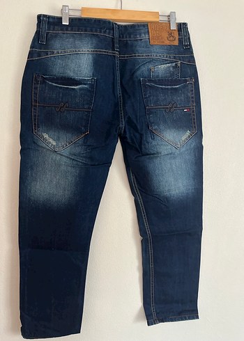 Erkek Lacivert Bol Kesim Denim Pantolon - Görsel 3