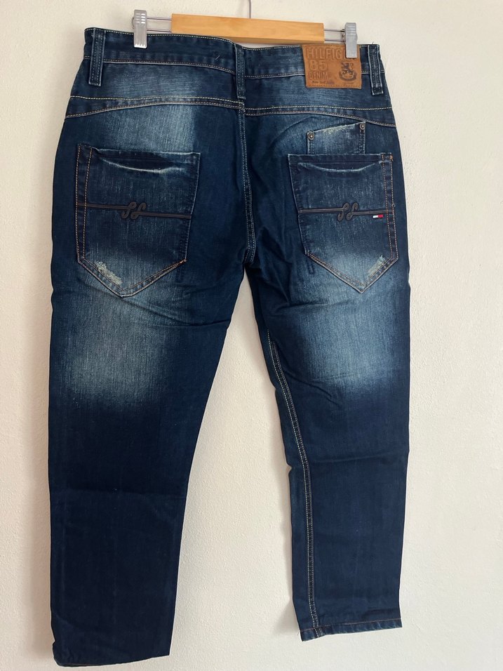 Erkek Lacivert Bol Kesim Denim Pantolon - Görsel 3