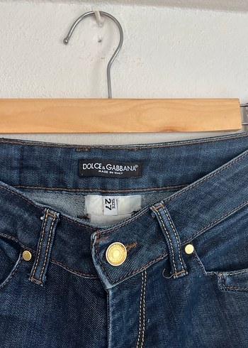 Kadın Lacivert Düğmeli Midi Boy Denim Jean - Görsel 2