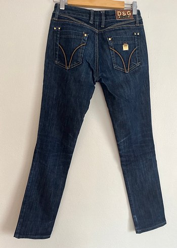Kadın Lacivert Düğmeli Midi Boy Denim Jean - Görsel 3