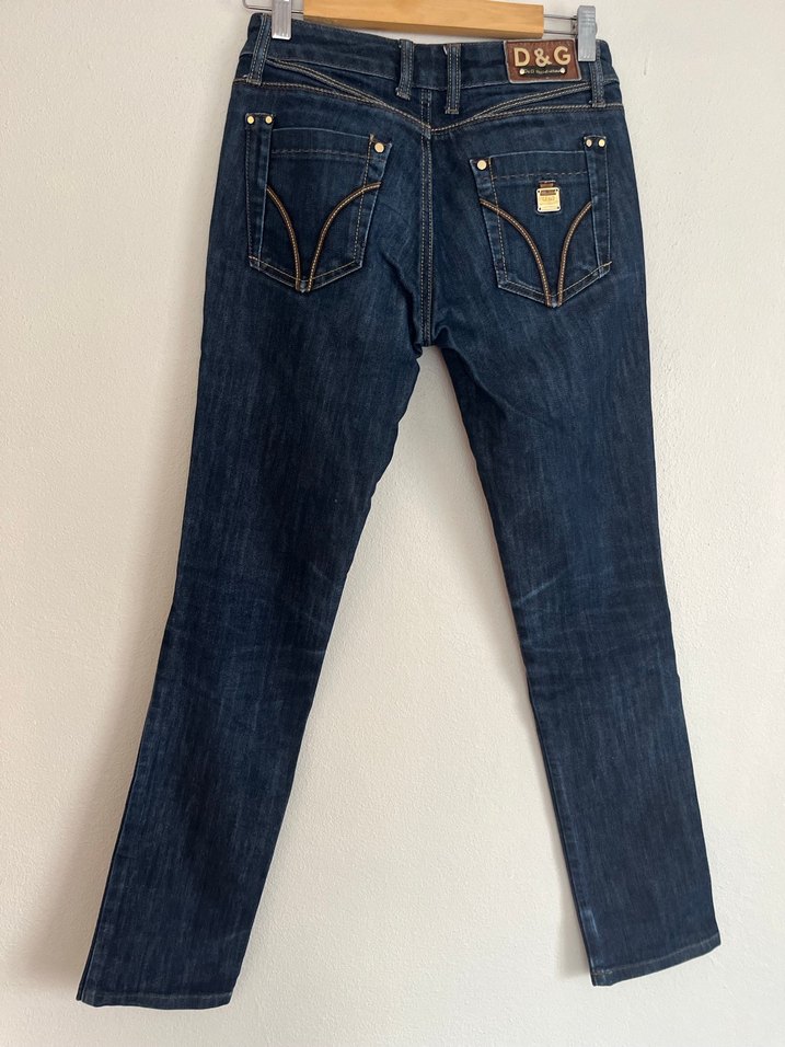 Kadın Lacivert Düğmeli Midi Boy Denim Jean - Görsel 3
