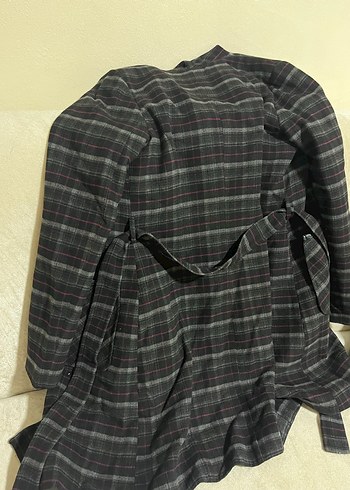 Düğmeli Gri Midi Kadın Kaban - Görsel 4