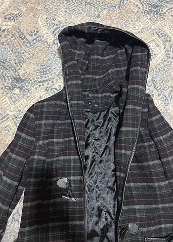 Düğmeli Gri Midi Kadın Kaban - Görsel 3