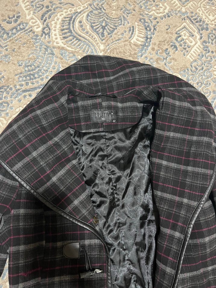 Düğmeli Gri Midi Kadın Kaban - Görsel 2