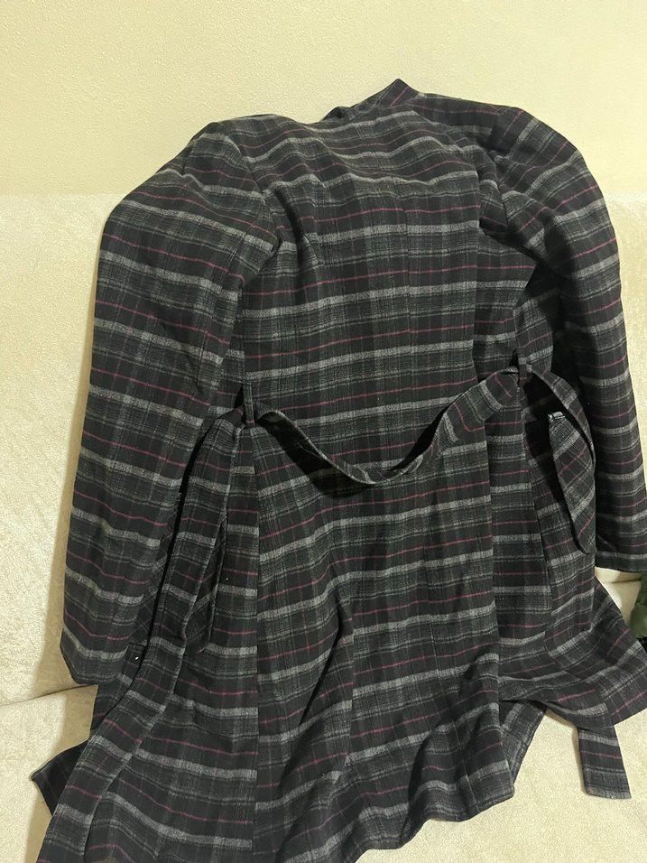 Düğmeli Gri Midi Kadın Kaban - Görsel 4