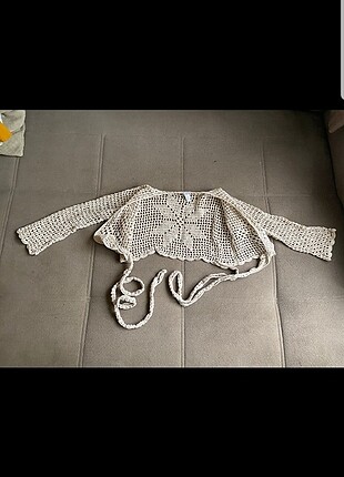 Vintage El Örgüsü Bolero Hırka