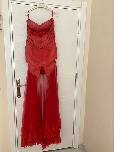 Deri ve tül elbise - Görsel 2