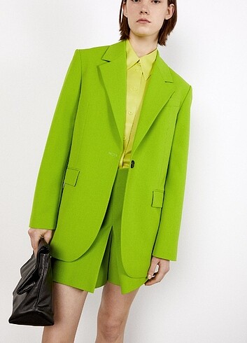 Zara marka etiketli yesil blazer ceket